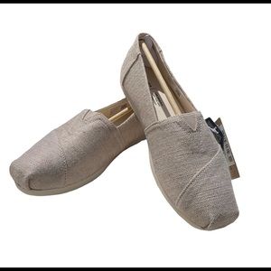 Toms alpargata natural metallic woven size 7.5
